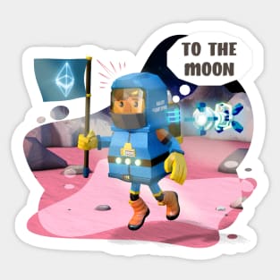 Blue spacesuit to the moon. Neo Sticker